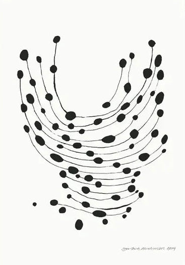 Black abstract art on a white background