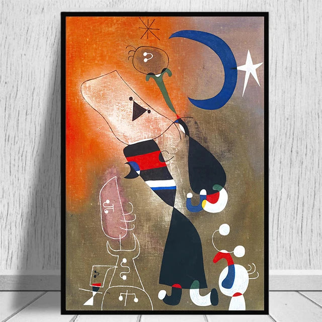 Femme et oiseaux dans la nuit
